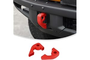 Linskip for Modular Steel Bumper Tow Hook Covers Fit for 2021 2022 2023 2024 2025 Ford Bronco Accessories, Tow Hook Rubber Sleeve Protectors for Bronco Raptor Accessories(Red)