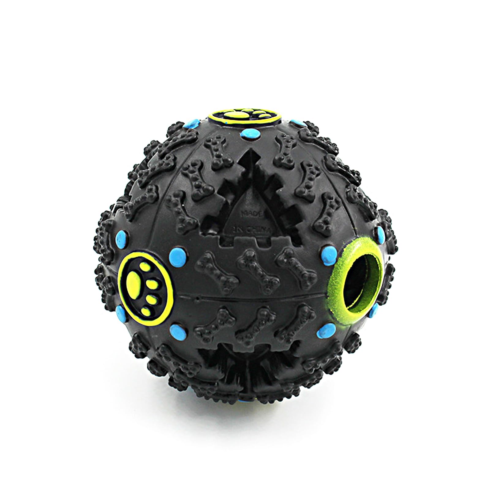 Eulapgoe Dog Toy Ball 9cm Treat Dispenser Interactive Enrichment Dog Puzzle Teeth Cleaning Chew Exercise Game IQ Training