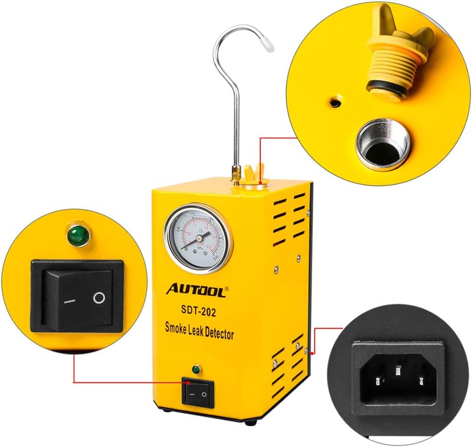 AUTOOL SDT202 Car EVAP System Leak Testing Machine Leak Detector, 12V Automotive Fuel Pipe