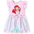 Disney Frozen Elsa Princess Ariel Minnie Mouse Toddler Girl Romper With Tulle Skirt Overlay Birthday Summer Jumpsuit 2-8Years