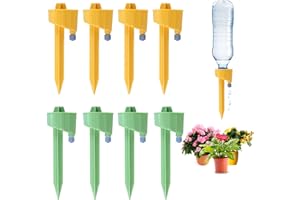 Ohayooz Updated Design Self Watering Spikes, Auto Plant Watering Devices with Adjustable Drip Valve, Bevel & Dual Runner Spouts Simple Self Watering Devices for Outdoor Indoor Garden Plants
