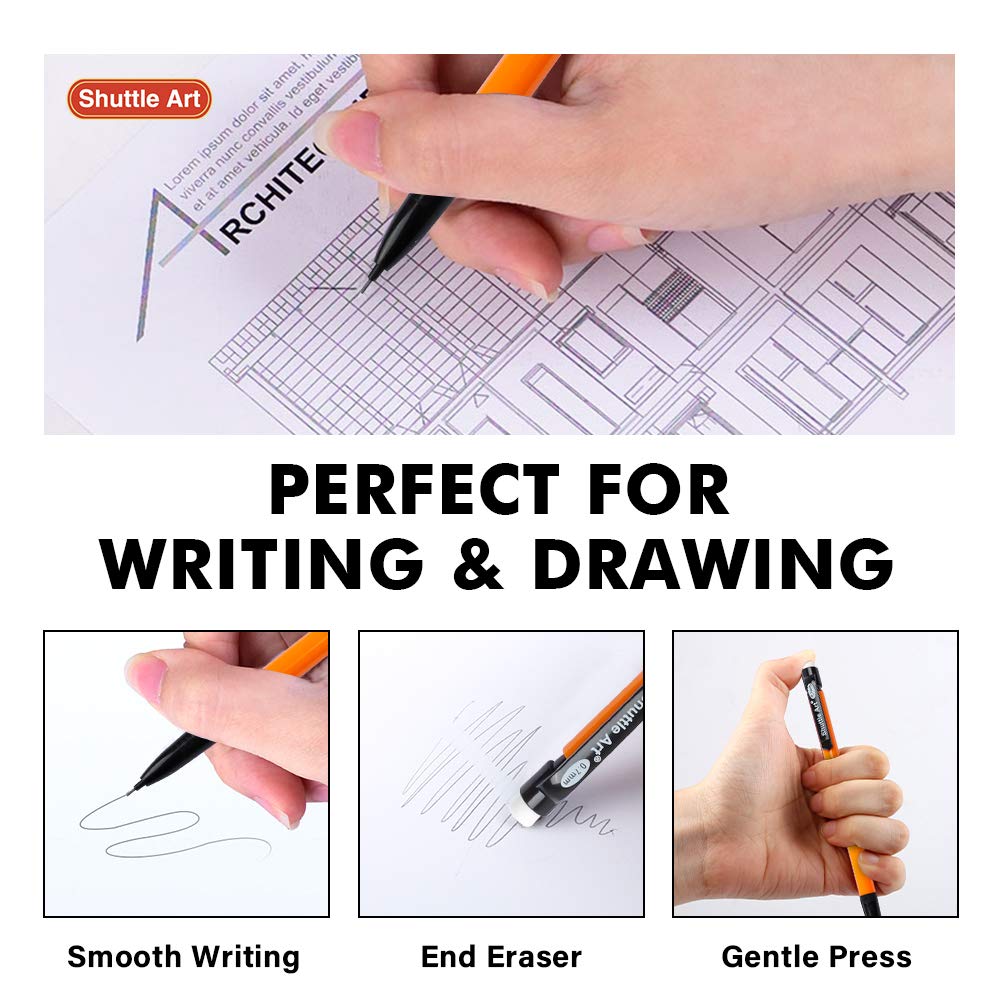 Shuttle Art Mechanical Pencils, 210 Pack Bulk Mechanical Pencils 0.7mm Medium Point, HB #2 Lead, Assorted Barrels, Office School Supplies