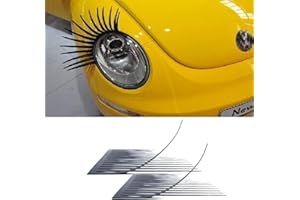 Yuangang 2PCS 3D Charming Black False Eyelashes Fake Eye Lash Sticker Car Headlight Decoration Funny Decal for Beetle Drop Sh