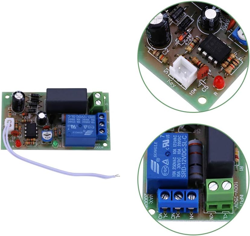 Walfront 220V AC Relay Module, Adjustable 1s-60s/1s-5min Delay Time, Normally Open, 10A, Automatic, High Load Power - Image 5