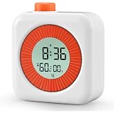 Digital Visual Timer for Kids, ADHD, Routine&amp;Transitions, Stocking Stuffers | 60-Min Countdown &amp; Count-up, 3-in-1(Timer, Clock, Alarm), Time Management Tool, Classroom Essential, Teacher School Supplies