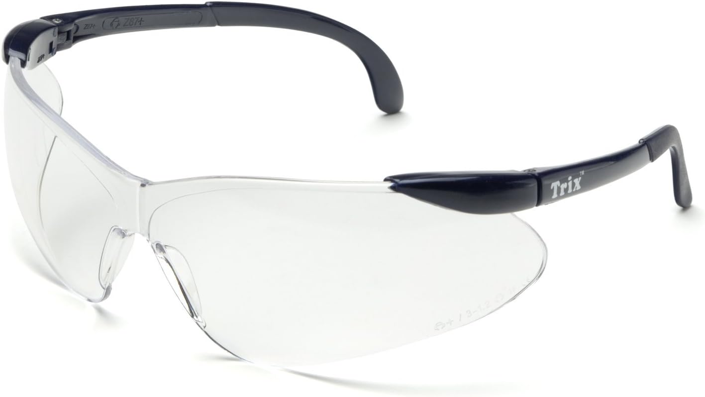 ElvexWELSG17C TRIX Safety Glasses, Blue Temples, One Size, Clear Lens