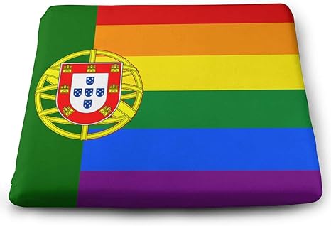 Amazon Com Xint Lgbt Portugal Flag Home Office Decoration Square Seat Cushion Seat Chair Pad Home Kitchen