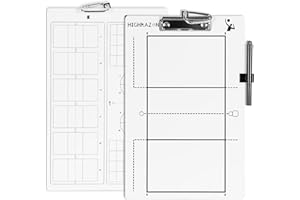 HIGHRAZON Volleyball Coaches Clipboard, Double-Sided Dry Erase Coach Clipboard, Burlywood Volleyball Whiteboard for Coaches, Lineup White Board with Marker for Coaches Gift