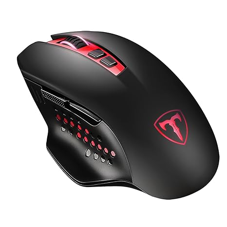 Patuoxun 4800 DPI Gaming Maus 2.4G Wireless 7 Tasten Gaming Mouse mit verstellbarem DPI (800, 1200, 1600, 2000, 4800) für PC 