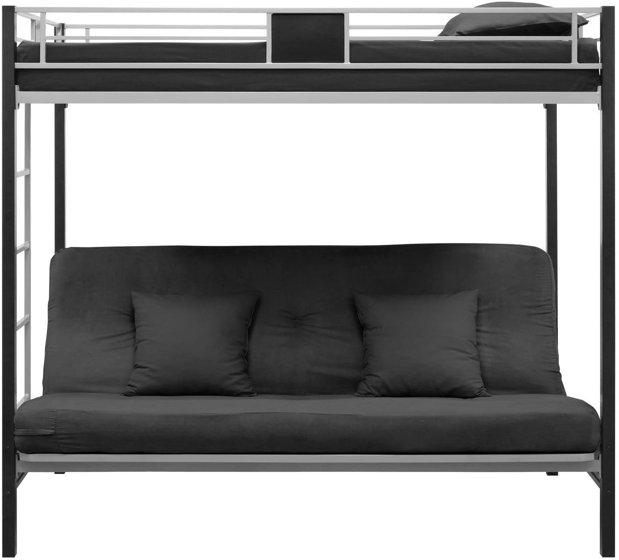 Amazon Com Dhp Silver Screen Metal Bunk Bed With Ladder Black