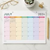 Colorful 2026 Desk Calendar - Runs From January 2026 Until July 2027 | Large Easy to Track Office Desktop or Wall Calendar 16 X 12 Inches for Effortless Organizing