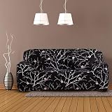 Teynewer 2-Seater Slipcover Elastic Fabric Printed Pattern Black view 5