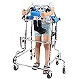 Walkers for Seniors, Walker Children with Cerebral Palsy, Hemiplegia Stroke Rehabilitation Standing Frame Adult Walker Walking Aid for The Disabled (Color : Women, Size : Height: 3.9~4.9ft)