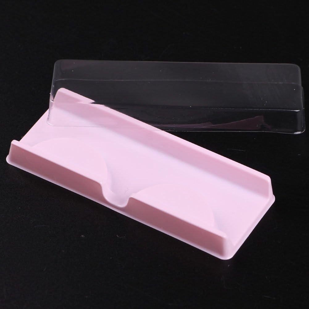 50pcs False Eyelash Holder, Empty Storage Box Case Unit Container, Makeup Storage Case Cosmetic Mirror Case for Home Travel Gym(Pink)