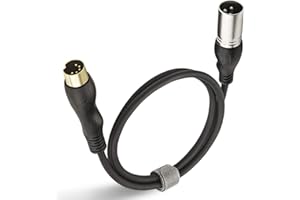 EBXYA MIDI to XLR Adapter Cable 6 Feet - MIDI 5 Pins DIN Male to XLR 3 Pins Male
