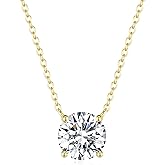 SecreTalk 1-4CT Moissanite 4P Pendant Necklace for Women, 1-4CT D Color 925 Sterling Silver Necklace with Certificate of Authenticity