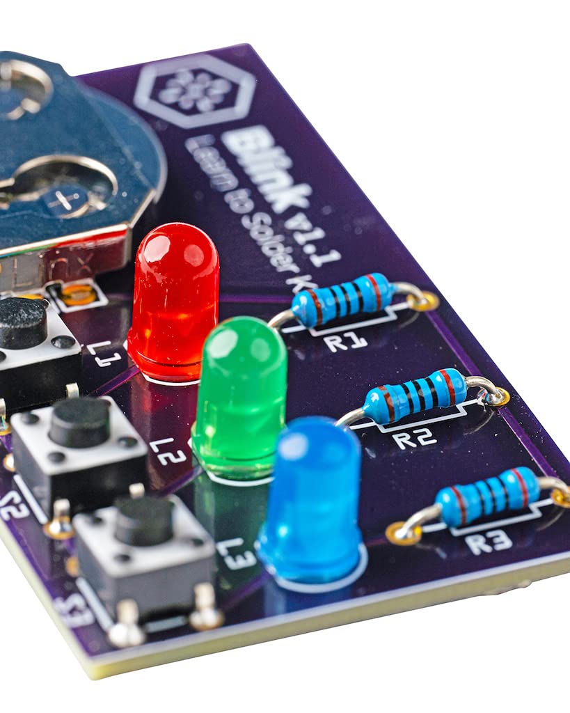 Blink LED Soldering Kit | DIY Electronics Projects for Beginners | Practice for STEM Classes & Events | Science Project Electronic Light Circuit Boards with Battery