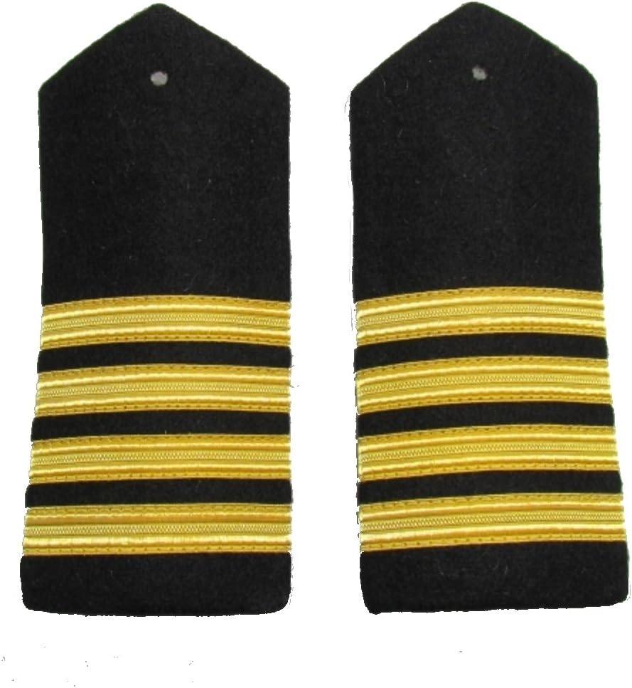 Uniform Store LondonEpaulette Merchant Navy Master Hard Curved 4 Gold Bar R1250