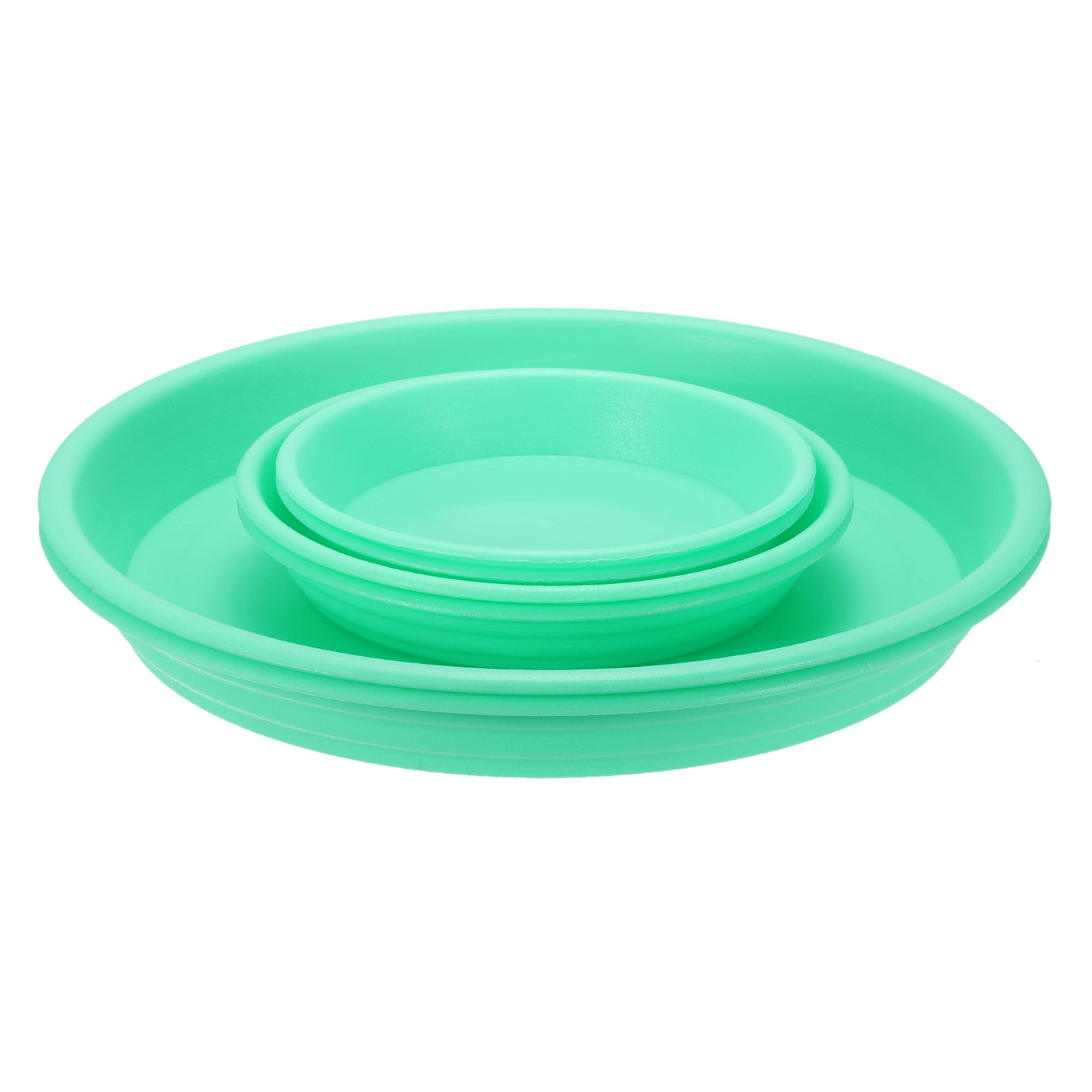 M METERXITY 6 Pack Planter Saucers - Plastic Plant Tray Flower Pot Drip Trays Round Apply to Outdoor/Garden (5"/6"/10", Cyan)
