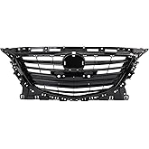 TRQ Front Grille Gloss Black Compatible with 2014-2016 Mazda 3 MA1200196