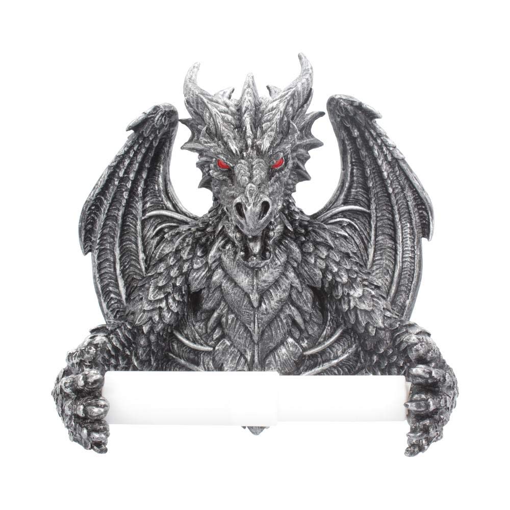 Nemesis Now Obsidian Toilet Roll Holder Silver
