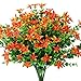 Artificial Flowers Plants Cemetery Outdoor Fake Shrubs Red Greenery Faux Eucalyptus Plastic Bushes Filler Home Indoor Outside Garden Decor 4 PCS