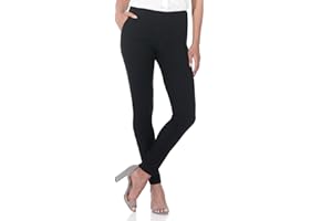 Rekucci Women’s Stretch Pull-On Skinny Work Pant – Tummy-Control, Zip Pockets, Legging Fit – Office & Casual