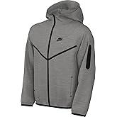 Nike Sportswear Tech Fleece Big Kids' Full-Zip Hoodie (HV5867-063, Dark Grey Heather/Dark Grey Heather/) Size X-Small