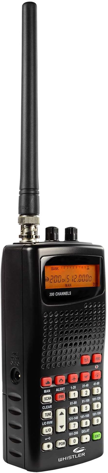 Whistler WS1010 Analogue Handheld Scanner Radio Black 200 Channels Marine Air