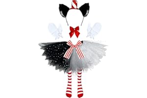 Luvfamday Cat Ears Headband Black Dress Bow Tie Gloves Socks 7PCS Cat Cosplay Costume Accessories Set