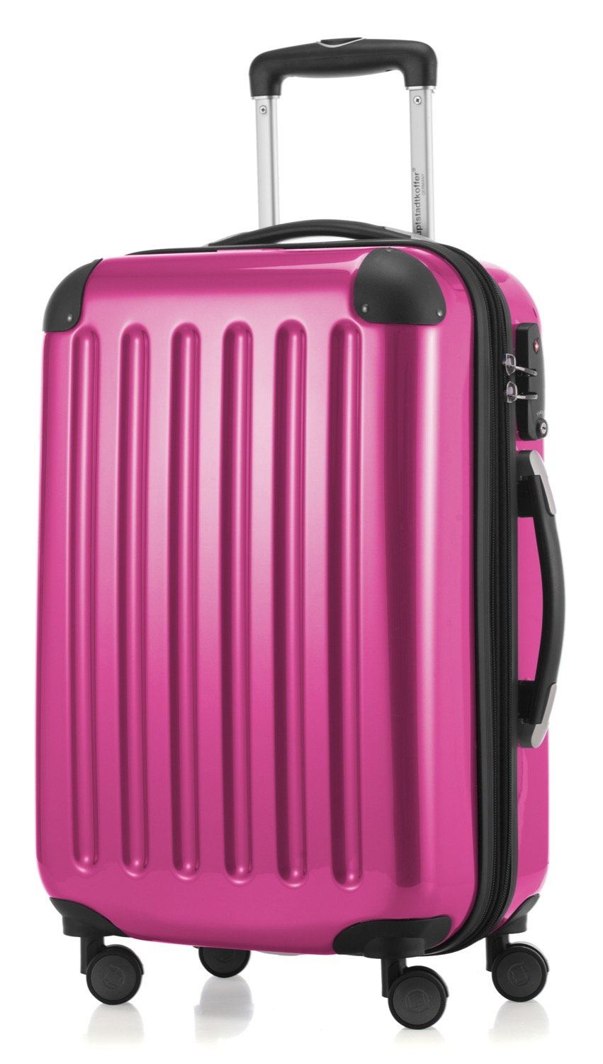 HAUPTSTADTKOFFER - ALEX - Hardshell hand luggage, Cabin suitcase, 4 double wheels, TSA, 55 cm, 42 liters, Magenta