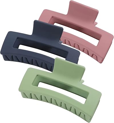 Somnr Hair Claw Clips Thick Hair 3PC Strong Hold Matte Acrylic Resin