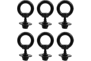 Antrader Lifting Shoulder Eye Bolts,6 Sets Eye Bolts with Nuts M4 Stainless Steel Machinery Shoulder Lifting Eye Bolt Lifting Ring Threaded Eyebolts with Lock Nuts,Lock Washers, Flat Washers