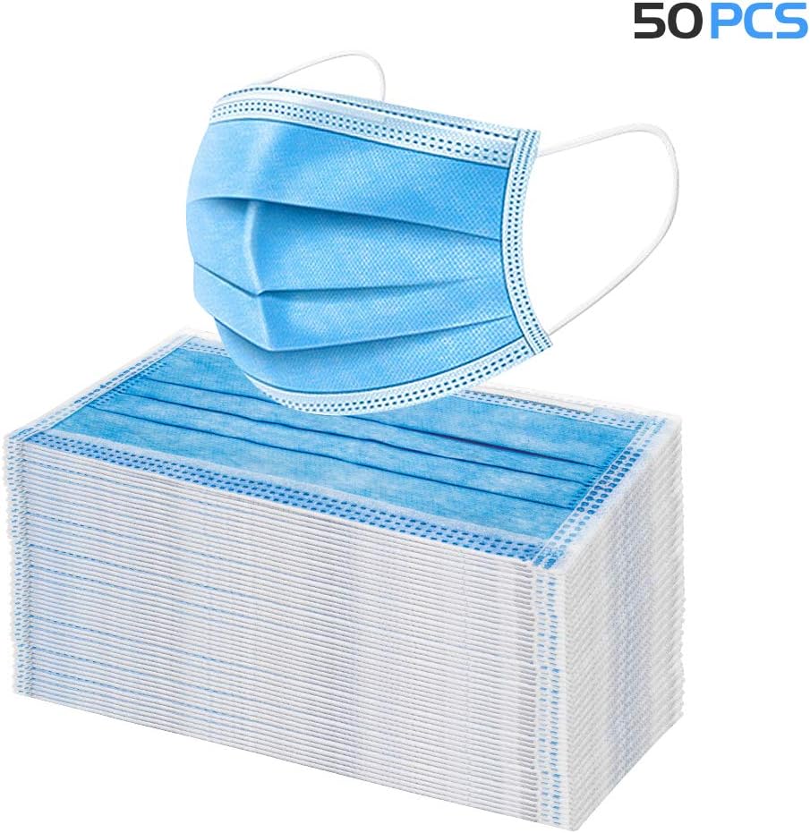 50Pcs Disposable 3-Layer Masks - Medical Sanitary Surgical Mask Antiviral Face Mask Anti Dust Breathable Disposable Earloop Mouth Face Mask Comfortable