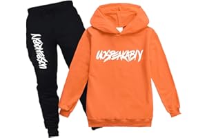 amropi Boy's Tracksuit Pullover Hoodie Jogging Pants Set 2 Pieces Sweatsuit for 2-17 Years