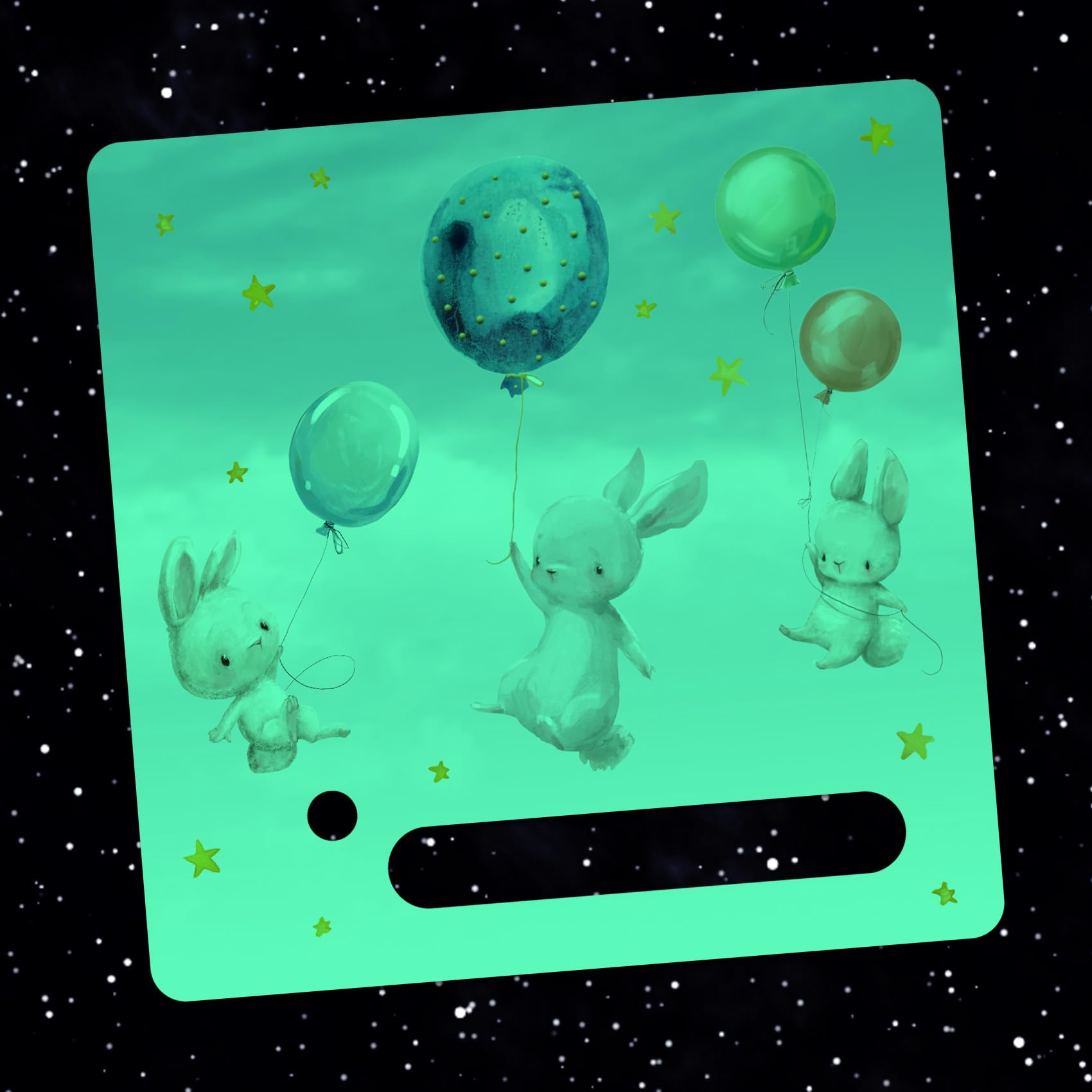 yabaduu Protective Film Cover for Toniebox Perfect Fit Self-Adhesive Child-Friendly Film Accessories for Children Toys (Y031-42 Rabbit Balloon, Glow-in-the-