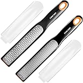 Cohesion Etched Zester & Grater Set of 2 - Kitchen Zester Tool for Lemon, Cheese, Garlic, Ginger, Nutmeg, Chocolate, Fruits,