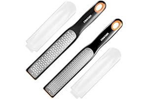 Cohesion Etched Zester & Grater Set of 2 - Kitchen Zester Tool for Lemon, Cheese, Garlic, Ginger, Nutmeg, Chocolate, Fruits, 