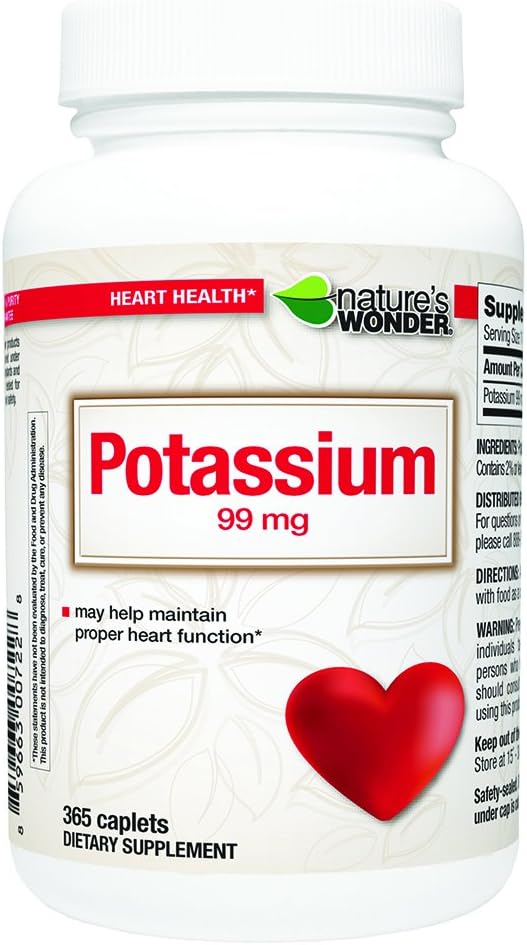 Nature's Wonder Potassium 99mg Tablets, 365 Count: Health & Personal Care