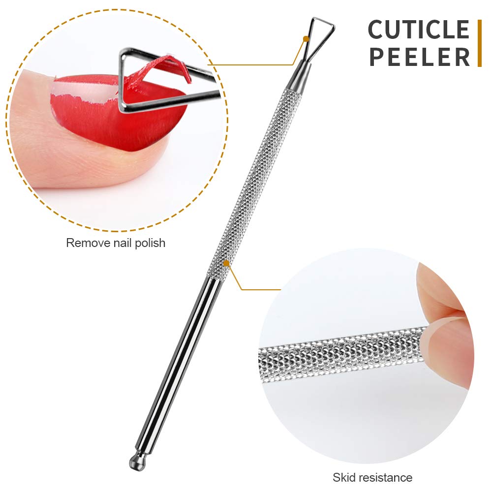 Cuticle Nippers, Cuticle Pusher & Cuticle Peeler, Teenitor Manicure and Pedicure Cuticle Tools with Cuticle Cutter Stainless Steel, Cuticle Pusher and Spoon Nail Cleaner Gel Nail Polish Nail Art Remov: Beauty
