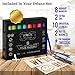 A Frame Chalkboard with Chalk Markers by HBCY Creations: 40x20 Solid Wood A-Frame Sign Whitewash Double-Sided Magentic Menu Board, Deluxe Set Includes 8 Chalk Markers, 10 Stencils, 2 Magnets