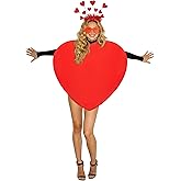 ARQRHTLY Valentine’s Day Costume Adult Red Heart Costume Accessories Cupid Cosplay Headband Sunglasses for Women Men Heart Shaped Clothing Outfit for Valentines Anniversary Wedding Party Supplies