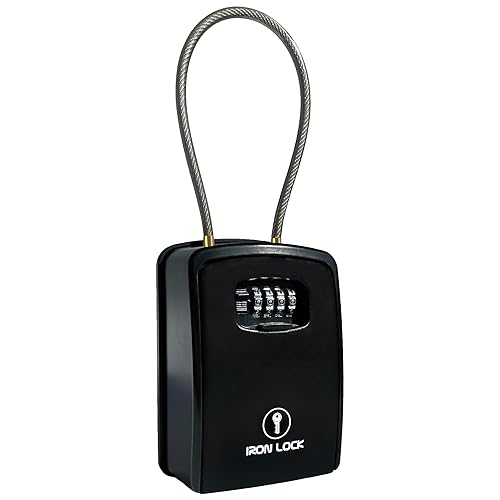Iron Lock® XXL Portable Key Lock Box and Wall Mounted with Removable ...