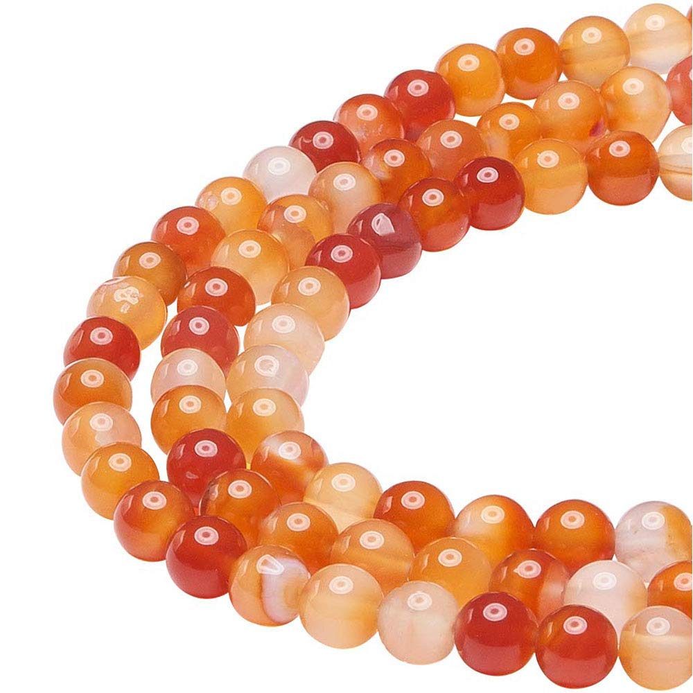 Red Carnelian Beads for Jewelry Making Natural Gemstone Semi Precious 8mm Round 15 inch(45-48pcs)