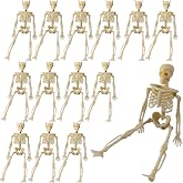 GXXMEI 12PCS 6 Inch Mini Skeleton Figurines, Small Skeletons Halloween Decorations for Craft Haunted House Accessories Party Favors (12)