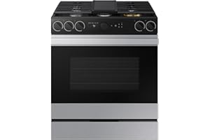SAMSUNG Bespoke Smart Slide-In Gas Range 6.0 cu. ft. with Smart Oven Camera & Illuminated Precision Knobs, NSG6DG8700SRAA, Stainless Steel