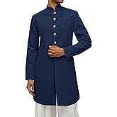 Runcati Mens Kurta Coats Indian Mandarin Collar Attire Ethnic Outfits Wedding Festive Party Clothing Casual Kaftan Robe