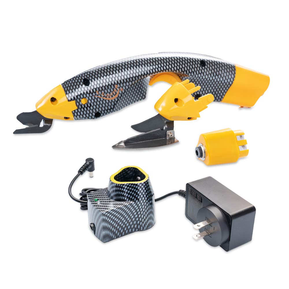 Loboo Idea Electric Scissors For Cutting Fabric, Easy Cutter Electric Scissors with 2 Blades for Crafts Sewing Cardboard Scrap-booking Leather, Zip Snip Cordless Electric Scissors Cutting Tool