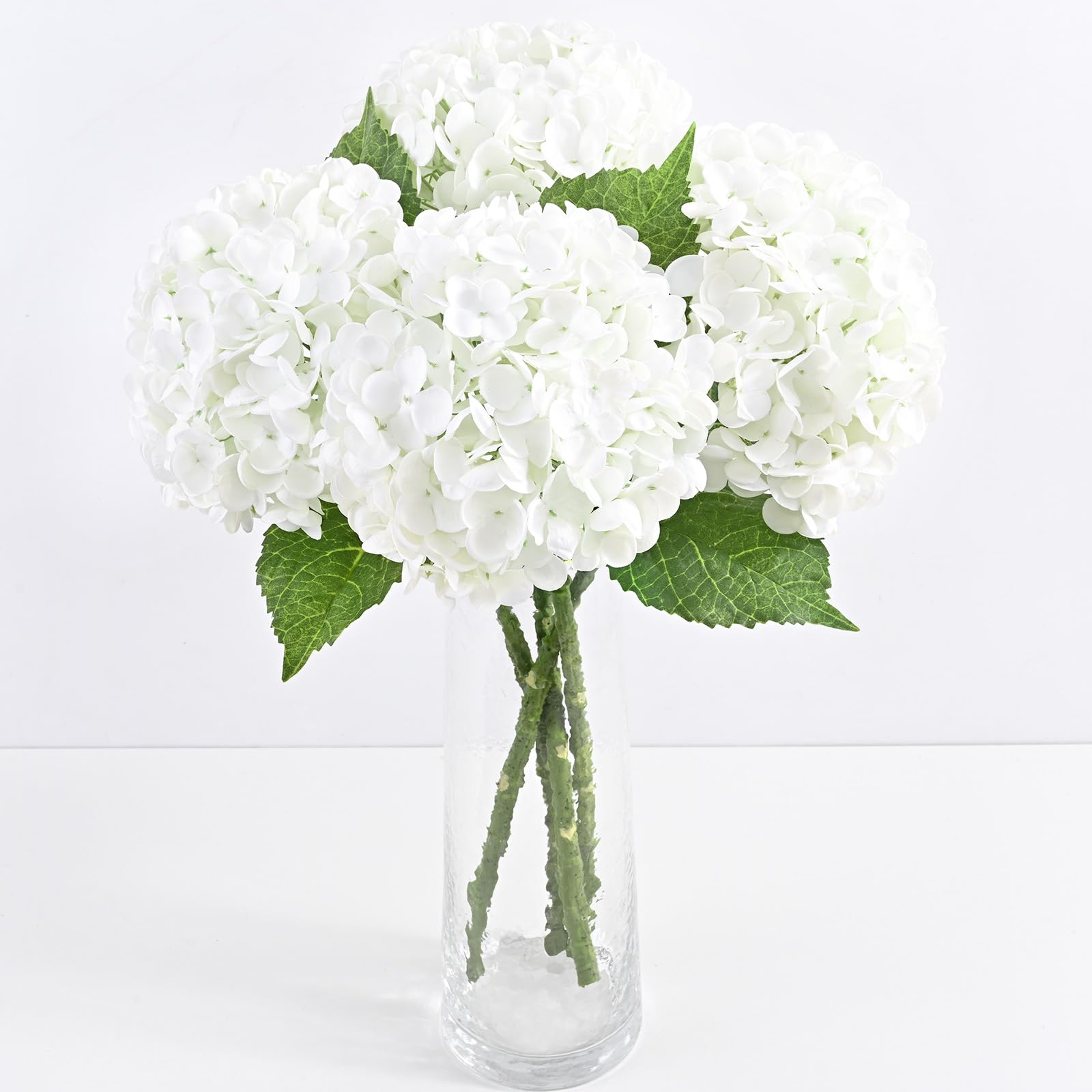 Photo 1 of 3 Pcs Real Touch Hydrangea Artificial Flowers, 21" White Full Faux Hydrangea Flowers Latex Fake Flowers for Home Decor Party Floral Arrangements Wedding Bouquets Centerpieces Outdoor Decor