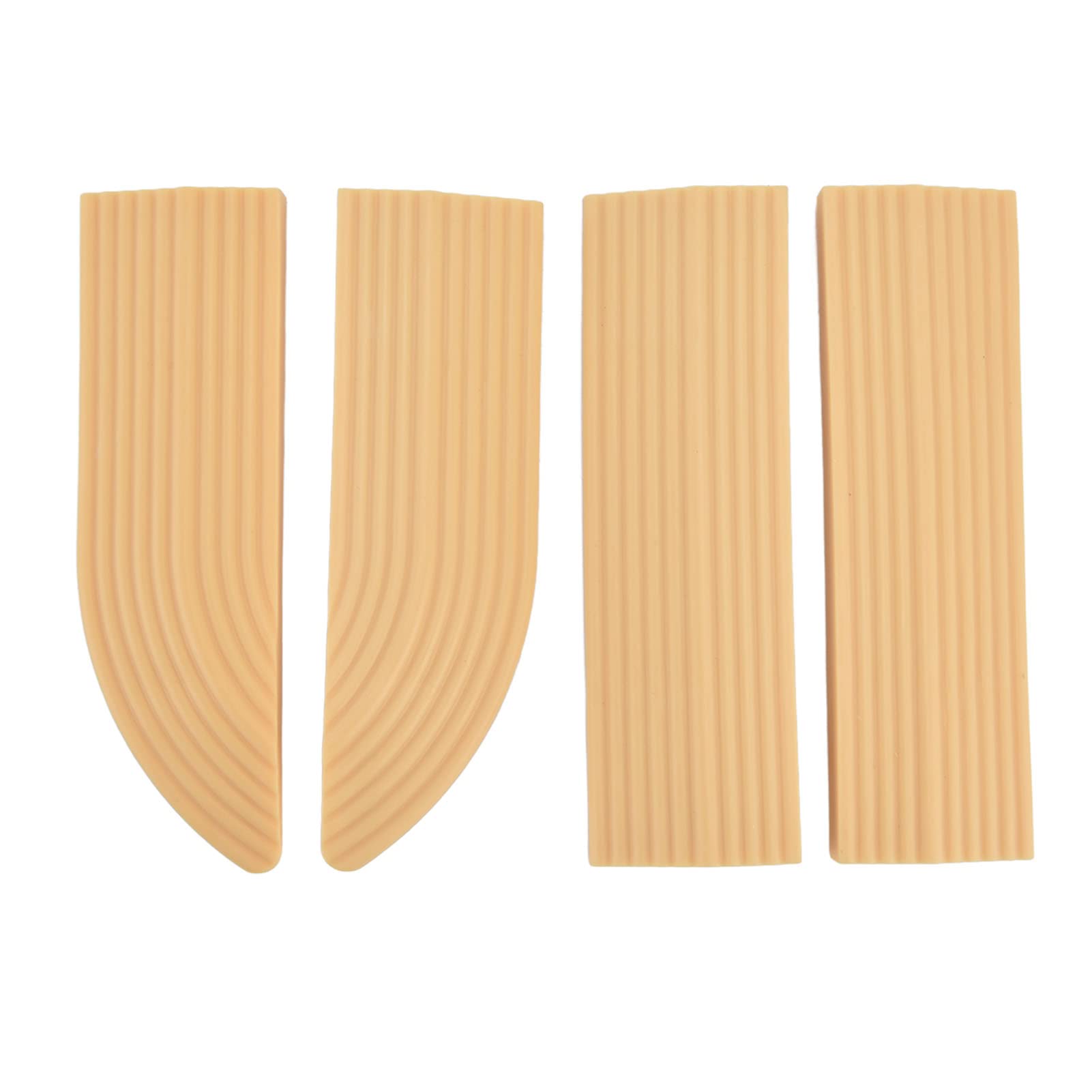 Universal Door Sill Rubber Threshold Strip, 4-Piece Set, Non-Slip, Beige, for Sweepers and Wheelchairs